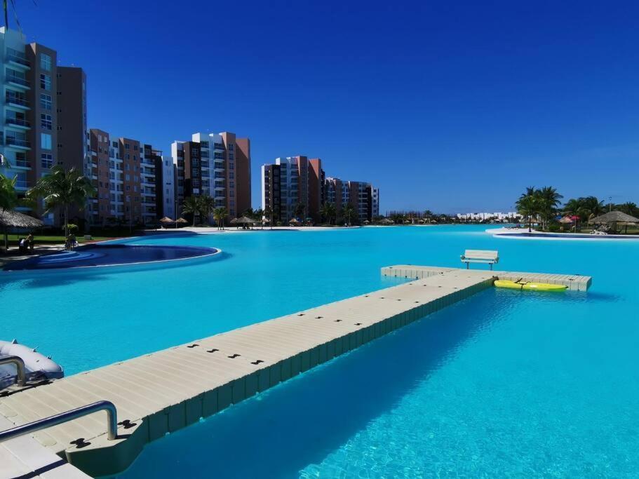 Departamento Con Laguna Artificial Cancún Buitenkant foto