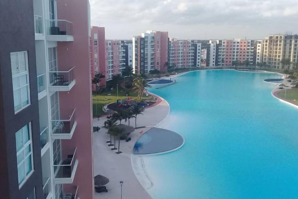 Departamento Con Laguna Artificial Cancún Buitenkant foto