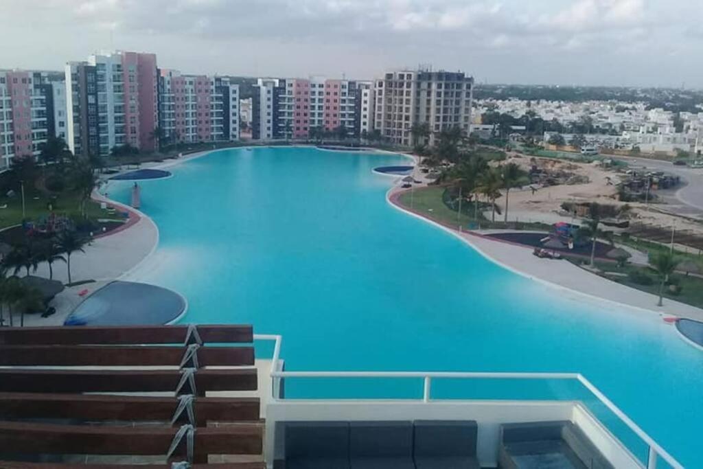 Departamento Con Laguna Artificial Cancún Buitenkant foto