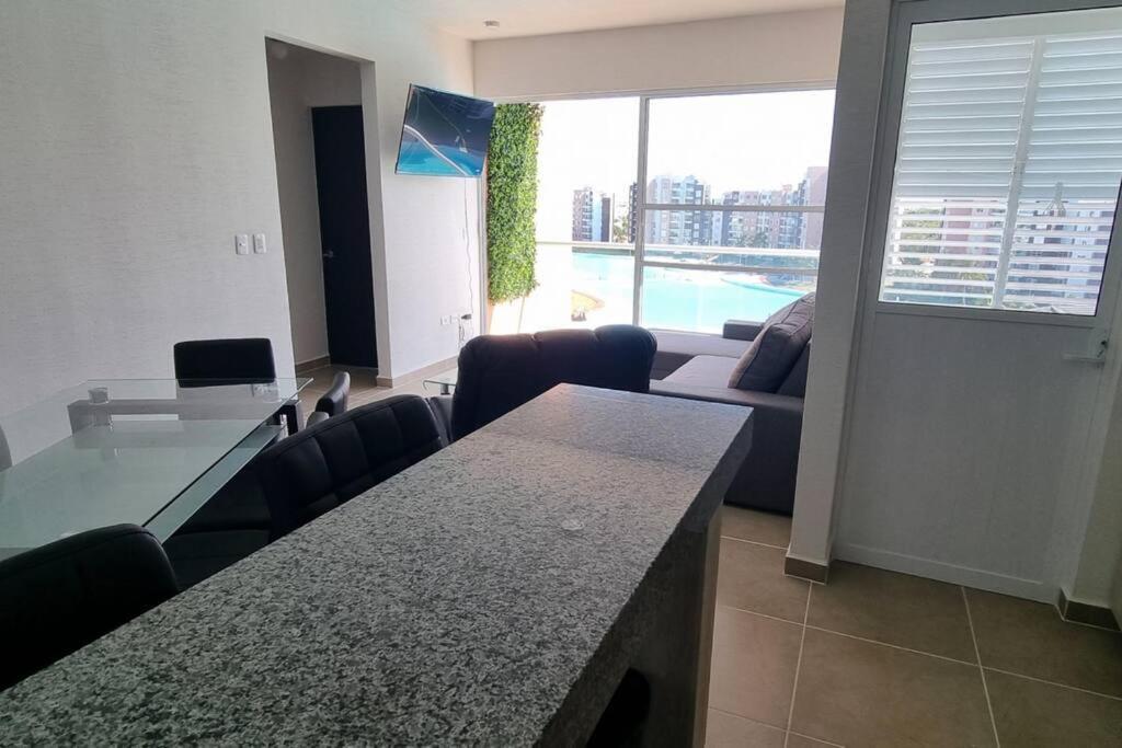 Departamento Con Laguna Artificial Cancún Buitenkant foto